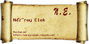 Nérey Elek névjegykártya